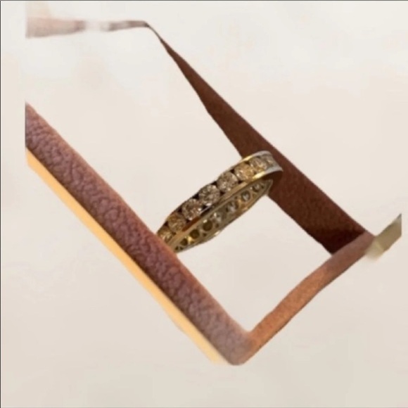 14 Karat White Gold ETERNITY RING WEDDING BAND 9 - Picture 2 of 7